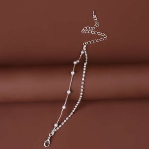 Koreaanse versie minimalistische volledige diamant gepersonaliseerde strass dames enkelketting mode-accessoires