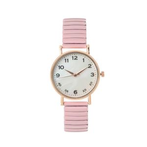 Version coréenne de montre de style universitaire pour étudiantes avec un petit cadran frais et rond, bracelet-montre polyvalent en or élastique