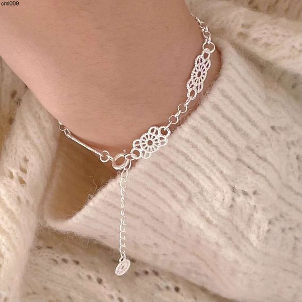 Versión coreana de la tendencia de la moda Pulsera de encaje de plata esterlina con joyería de temperamento clásica y elegante 0lts