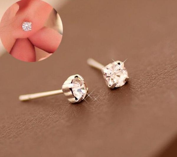 Version coréenne de bijoux en diamant flash, boucles d'oreilles en gros, boucles d'oreilles en platine, diamant, cristal, pierres précieuses, griffe, livraison gratuite