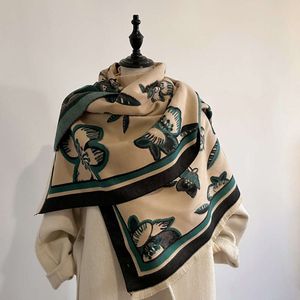Version coréenne de la nouvelle écharpe en cachemire à la mode pour femmes en automne hiver avec impression recto-verso écharpe polyvalente, épaissie