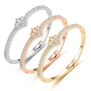 Version coréenne de New Temperament Instagram avec emballage indépendant détachable, bracelet de couronne en forme de cœur en or rose en or rose