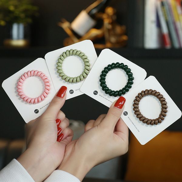 Versión coreana de la línea de teléfono de color anillo accesorios femeninos cuerda brillante red celebridad simple corbata pelo banda de goma estudiante cabeza niña