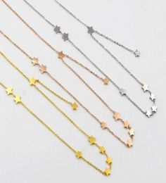 Version coréenne des neuf étoiles mosaïque collier court femmes mode étoile à cinq branches accessoires en titane collier clavicule4723474