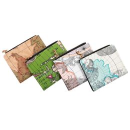 Versión coreana de The Retro Buckle All-match Wallet Student Map Multi-card Zipper Bag Ladies Short Simple Mini Ultra-thin Wallet