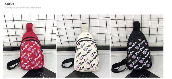 Version coréenne du sac en toile unisexe avec trou pour casque Téléphone portable Bandoulière Taille Poitrine Pack Ceinture Sangle Sac à main Voyage Sports Sacs à main 2019