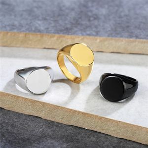 Koreaanse versie Simple Plain Polished Geometric Ring Men Women Punk Hip Hop Band Roestvrij staal Simple Couple Ring Sieraden Geschenk 240322