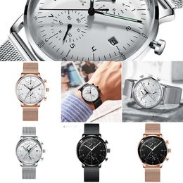 Version coréenne Ultra-Thin Fashionable Men's Watch with Steel Strap, Casual Sports, Night Light Imperproof Calendar, Curved Screen, Men's Watch