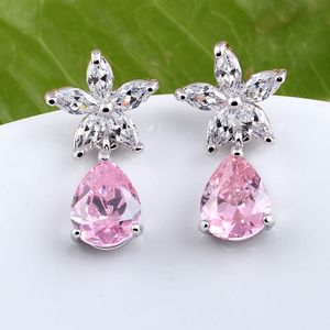 Charm Korean version water drop flower earrings fashionable versatile. AAA zircon accessories Designer Jewelry Women Mens couple Wedding Party