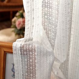 Rideaux en voile brodés blancs coréens, pour fenêtre de chambre à coucher, pour salon, en tulle transparent, stores sur mesure, 240307