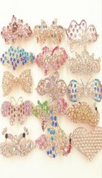 Femmes coréennes en épingle à cheveux Crystal Rimestones Insets Clif de poils en forme de coeur Clip de printemps Multicolor Commande en bulk3879772