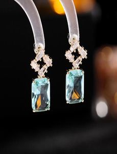 Femmes coréennes Zircon boucles d'oreilles mode évider carré cristal goutte boucle d'oreille élégant doux robe de soirée de mariage bijoux3494833472111