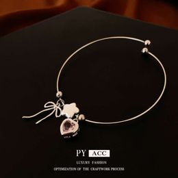 Coeur de bown zircon coréen coeur fille douce, bracelet de style polyvalent, bracelet de design petit et à la mode