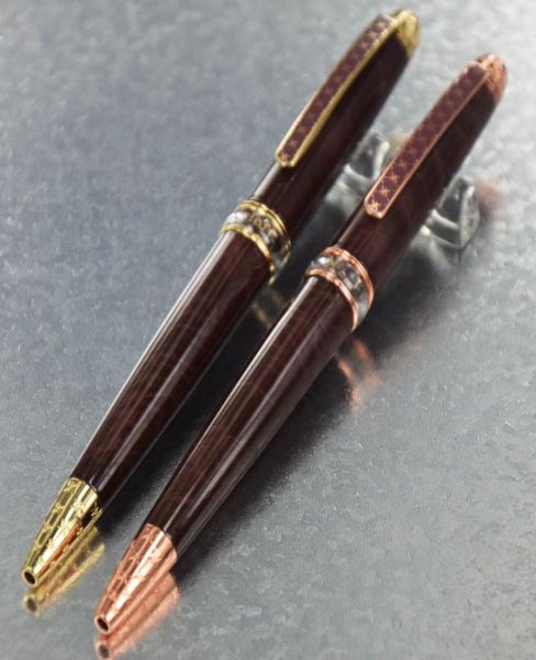 Korloff stylo brun rouge rose or motif décoratif clip stylos à bille luxe Style Vintage cadeau no box3644804