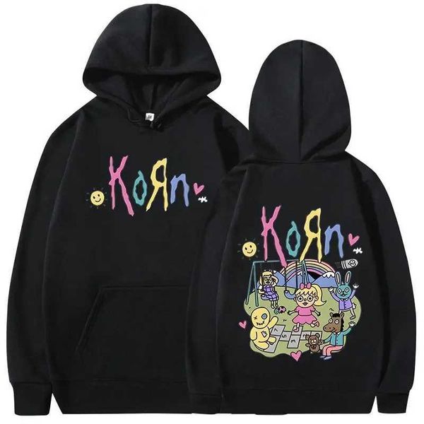 Korn-Sudadera con capucha de álbum de música de banda de Rock de dibujos animados para hombre y mujer, sudadera gótica de Metal Vintage, ropa de calle de gran tamaño, sudaderas con capucha de manga larga