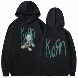 Korn Problems Rock Band Music Album Hoodie Men's Vintage Metal Gothic Boorized Hop Hop Hop Punk Sweins Sweatshirt Y6BU#