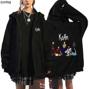 Korn Rockband Sweatshirts WORLD TOUR Hoodies Cartoon Vintag