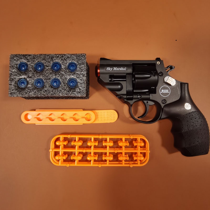 Korth Sky Marshal 9mm Revolver Toy Pistol Blaster Soft Bullet Toy Gun Shooting Modèle pour adultes Cadeaux d'anniversaire garçons CS