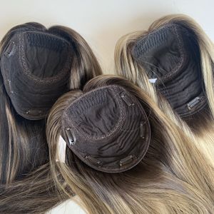 Peluca de topper judío cabello humano sin procesar Cierre de topper de base de seda atada a mano virgen europea para mujeres