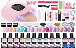 Koskoe Nail Set met 36W UV Dryer Lamp Kit 1020 Bottle Nail Polish Gel Set boormachine Gereedschap Glitter Full1622927