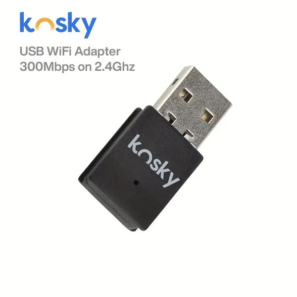 Kosky KS-WA300 | Adaptateur Wi-Fi USB | 300 Mbps | Adaptateur sans fil 2.4G | Mini carte réseau sans fil | Dongle WiFi pour ordinateur portable/ordinateur de bureau/PC | Prend en charge Windows, Mac OS, Linux | 802.11n