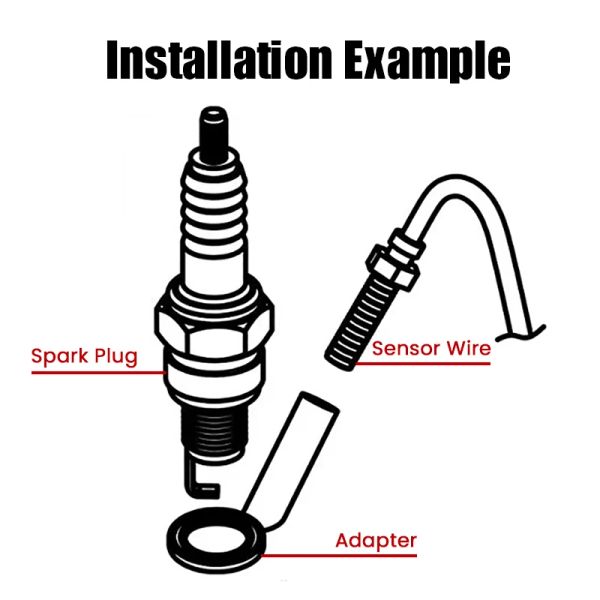 Température du cylindre de moto Koso pour le scooter Adaptateur Nmax CB500X et le thermomètre de moto de course rouge Couleur rouge