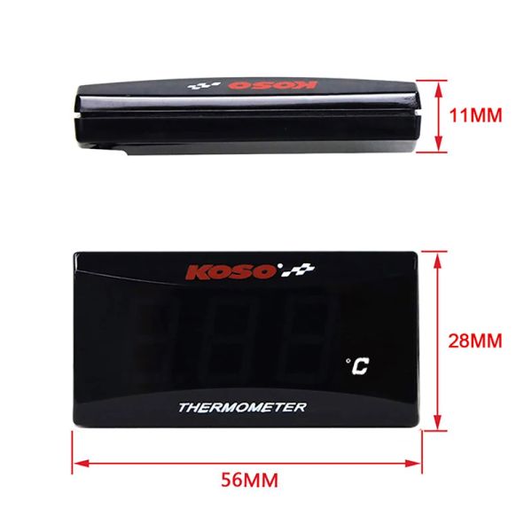 Medidor de temperatura del motor de motocicleta Koso para el scooter adaptador NMAX CB500X y el termómetro de motocicleta de carreras de 14 mm color rojo