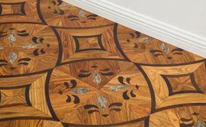 Kosso vloeren parket Medaillon houten vloeren huizendecoratie hout inlay panelen geometrisch parel huishouden ontworpen muur bekleding kunstdecor marquetry tapijt