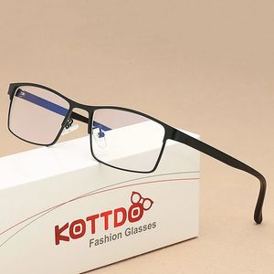 Kottdo Vintage Square Optical Eye Lunes Frames Metal Men Men Fashion Classic Business Clear Transparent Cadre Eyeglass 240507