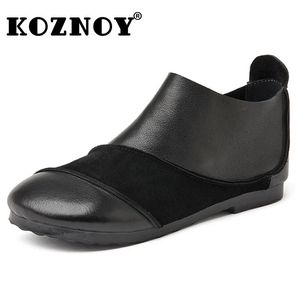 Koznoy 1,5 cm koe suede etnische jurk echte lederen vrouwen vrouwtjes flats zomer ondiepe mocassins comfortabele mode elegantie schoenen 231128 505