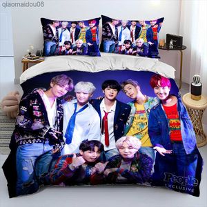 Kpop B-Bts Bangtan Kim JIN SUGA V Couette Ensemble de literie Housse de couette Ensemble de lit Housse de couette King Queen Size Ensemble de literie L230704