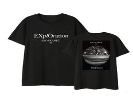 Kpop exo planet 5 exploratie concert dezelfde aarde afdrukken t-shirt zomer stijl unisex zwart wit o hals korte mouw t-shirt 21075508087