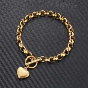 Kpop Hart Bedelarmband Groothandel Armband Gouden Zilveren Kleur 14 k Geel Gouden Ketting Armbanden voor Vrouwen Sieraden vrouwelijke 2024