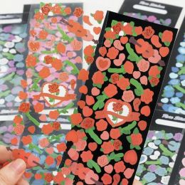 Kpop Hologram Rose Sticker - Leuke Koreaanse stijl Deco -zegel in verschillende kleuren - glanzende romantische voor toploaders en scrapbooking