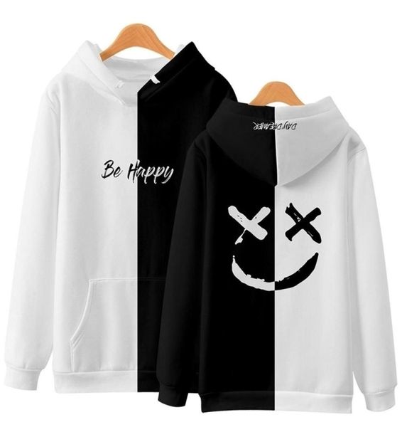 Kpop sweat à capuche visage diable chemise noir blanc sweat à capuche sweat-shirts hommes femmes hiphop Bboy pulls à capuche de mode Y21840889