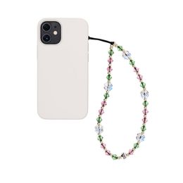 Cadena de perlas de cristal de Rhomboid Charl de KPOP para una correa de teléfono celular Teléfono Joya Lanyard Precios al por mayor