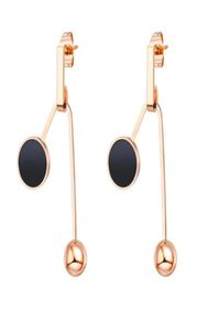 Kpop Rose Gold roestvrijstalen stud oorbellen voor vrouwen Fashion Black Round Ear Sieraden Accesorios Mujer Aretes de Mujer Brincos7048607