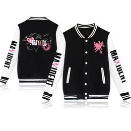 KPOP Stray Kids Maxident Album Veste de Baseball Femmes Hommes Bomber Veste Streetwear Hip Hop Baseball Uniforme Survêtement De Sport