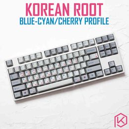 kprepublic 139 Korea Koreaanse wortel lettertype Taalletter Cherry Profiel Blauw Cyaan Dye Sub Keycap PBT GH60 XD60 XD84 TADA68 87 104