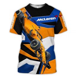 KPY7 Men's Fashion T-shirt surdimensionné 23 NOUVEAU F1 FORMULA ONE CAMISETA CAMISETA CARRERAS CON Estampado 3d McLaren Chaqueta Gran Top Ropa Alt