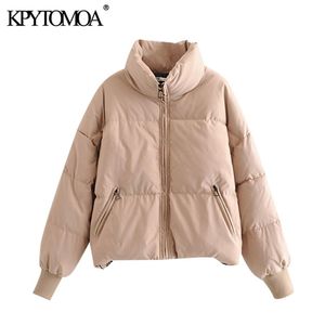 KPYTOMOA Femmes Mode Surdimensionné Épais Chaud Parkas Manteau Vintage À Manches Longues Poches Cordon Femelle Survêtement Chic Tops 201217