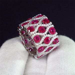 KQDANCE Vrouw gemaakt smaragd Tanzanite ruby Ring met Groen Blauw rode steen 18K Wit vergulde Ringen Voor Vrouwen Sieraden 220726228M