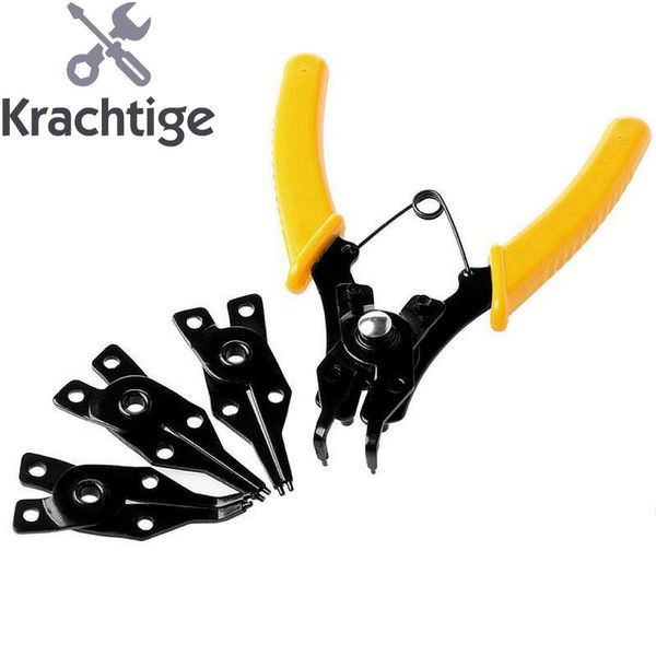 Juego de alicates Krachtige 4 en 1 para circlip, combinación de anillo a presión DIY, Clip de retención, removedor externo interno de joyería 220428