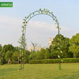 Kraflo Arches de jardin en fer forgé cour plante grimpante clématite raisin rose vigne support cadre