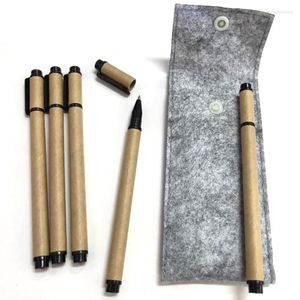 Kraft Ball Point Pen Simple Filter Pencil Case Solid Color School Supplies Bag voor Student Stationsery Storage Pouch