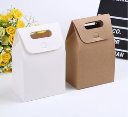 Boîte Kraft sac artisanal avec poignée savon bonbons boulangerie Biscuits emballage boîtes en papier