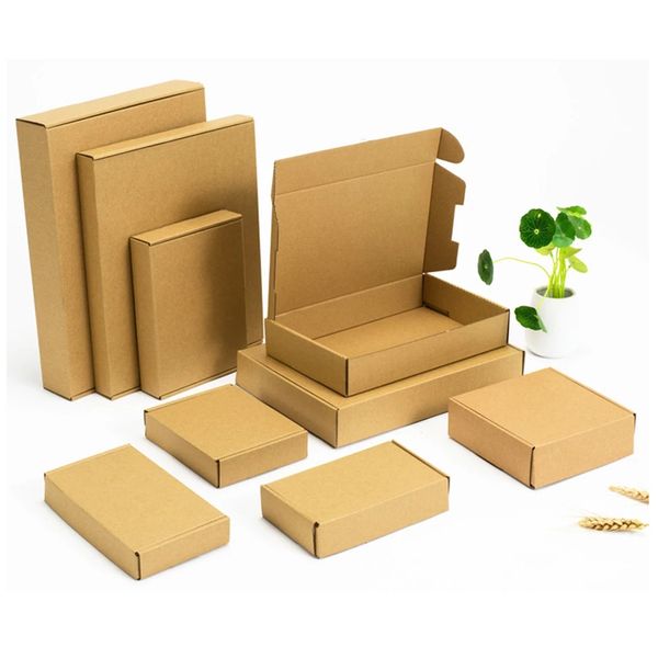 Boîtes en carton Kraft Style fait à la main bricolage faveur et paquet cadeau maison boîte-cadeau de fête de noël