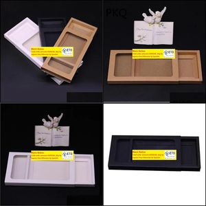 Kraft Packaging Cardboard Sliding Box Gift Craft met PVC Window Paper Der QW8687 Drop Delivery 2021 Packing Boxes Office School Business