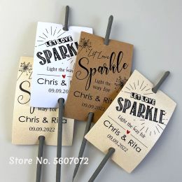 Kraft Paper 100pcs Glow / Sparkler Stick Tags Tags de feu d'artifice de mariage personnalisés Laissez l'amour scintiller