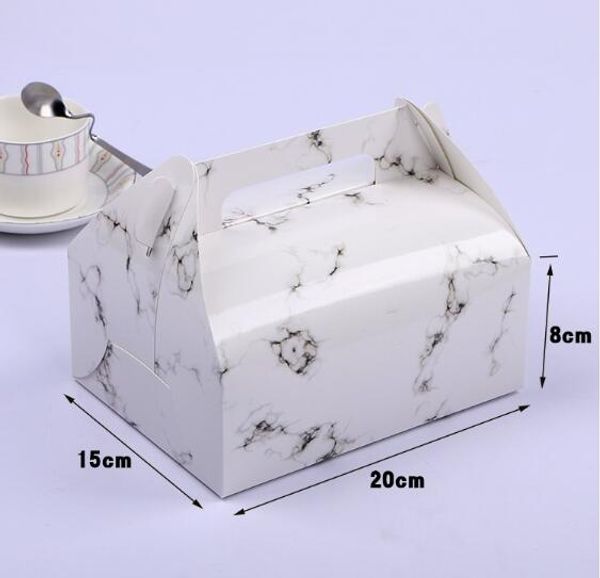 Kraftpapier-Backverpackungsbox, tragbare Gebäckbox, Geschenkbox, Kuchen- und Keksbehälter mit Griff